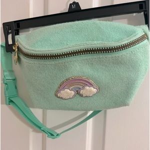 Stoney Clover Lane Terry Cloth Fanny Pack - Green Lined Interior gently used